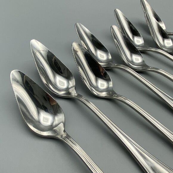 8pcs Stainless Japan Serrated 18/10 Grapefruit Spoons Outline Fruit Citrus - Picture 3 of 9